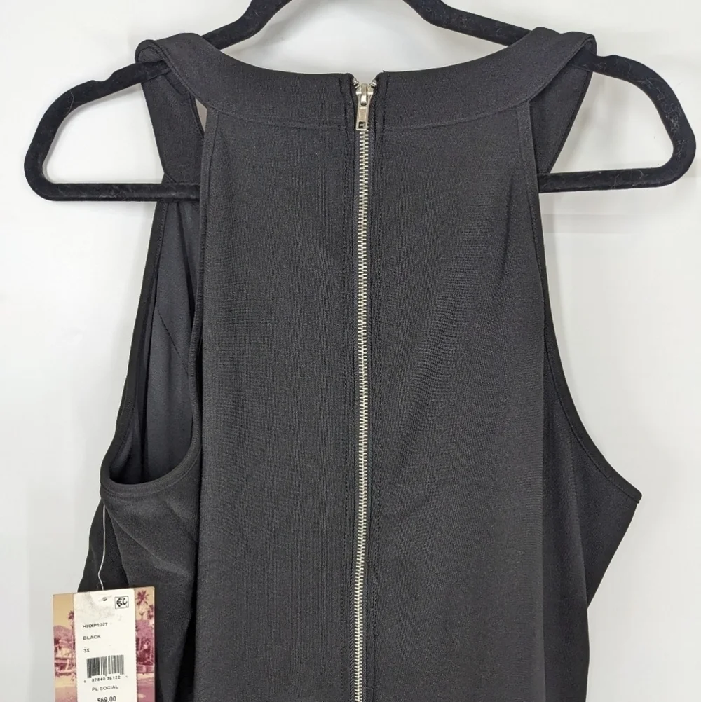 EMERALD SUNDAE Sleeveless Sheer Waist Panel Bodycon Dress